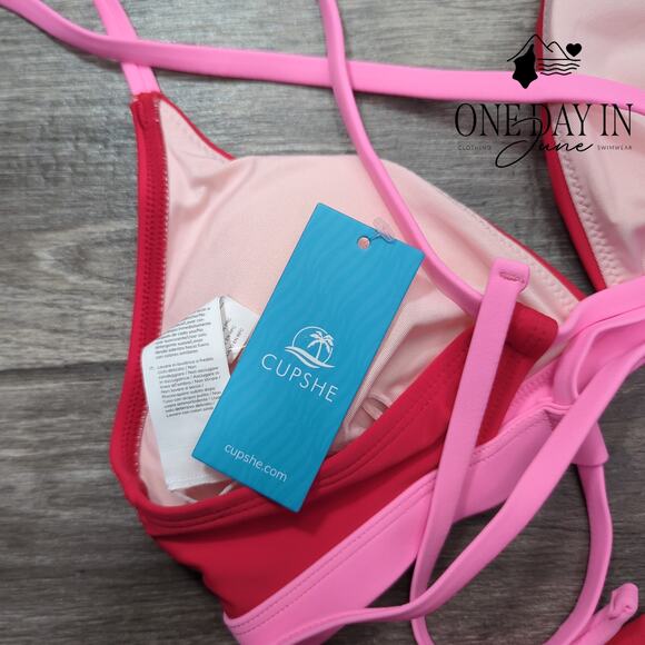 Cupshe Tie Back Bikini Swimsuit Size M - Picture 4 of 7